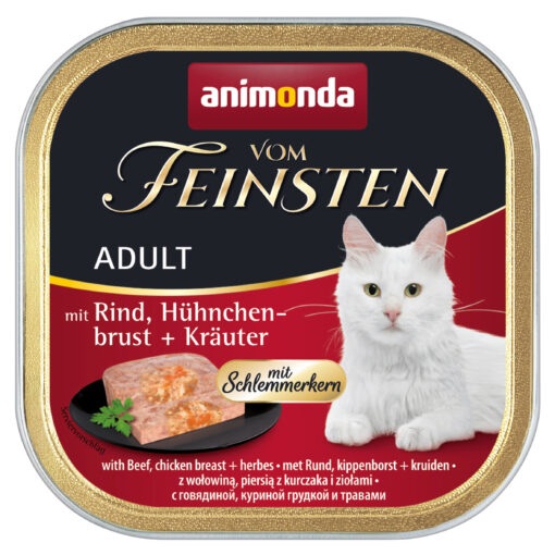 Animonda, Katze, Vom Feinstem. Rind, Hühnerbrust+Kräutern 100g / VE 32 m. Schlemmerkern