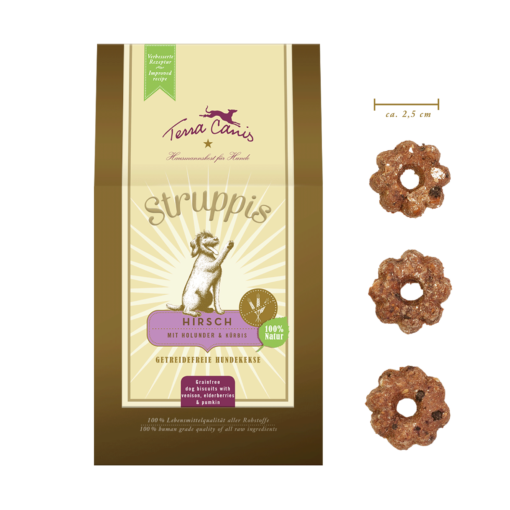 Friandises saine "Struppis "cerf au potiron+au sureau 375g
