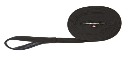 Laisse à pister, coton, M, noir M: 10 m/20 mm