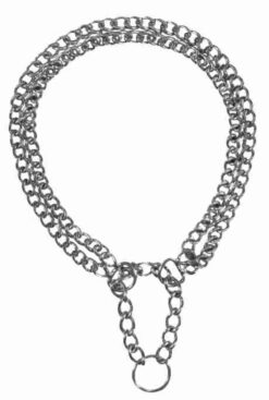 Collier semi-étrangl.double rang, 50cm