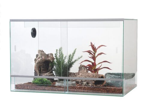 Terrarium avec porte coulissante, 1 passage de câble 80x50x50 cm / 4mm