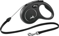 flexi New CLASSIC, laisse corde, S: 5m, noir