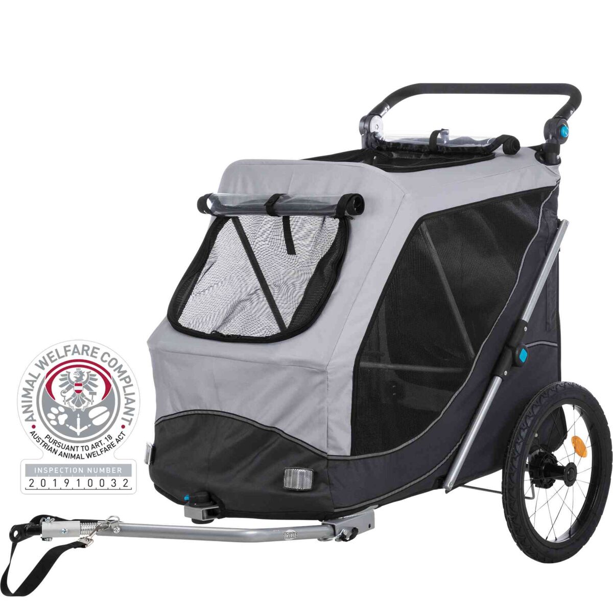 Roulotte de vélo, pliable, L: 74 × 95 × 103/143 cm, gris L: 74×95×103/143 cm, grau Roulotte de vélo, pliable, L: 74 × 95 × 103/143 cm, gris L: 74×95×103/143 cm, grau