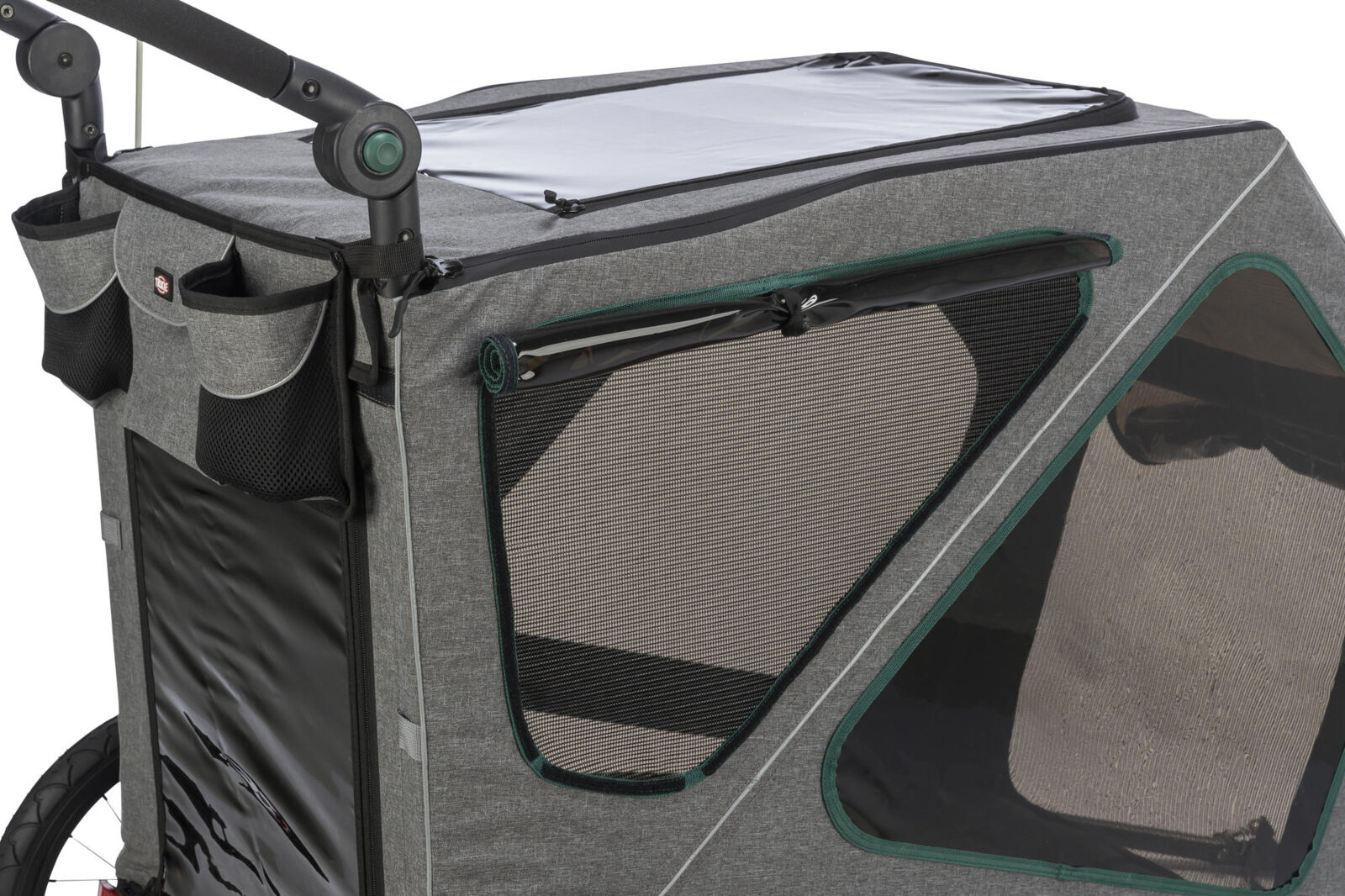 Roulotte de vélo, S: 41,5×59×78/130 cm, gris/sauge Roulotte de vélo, S: 41,5×59×78/130 cm, gris/sauge