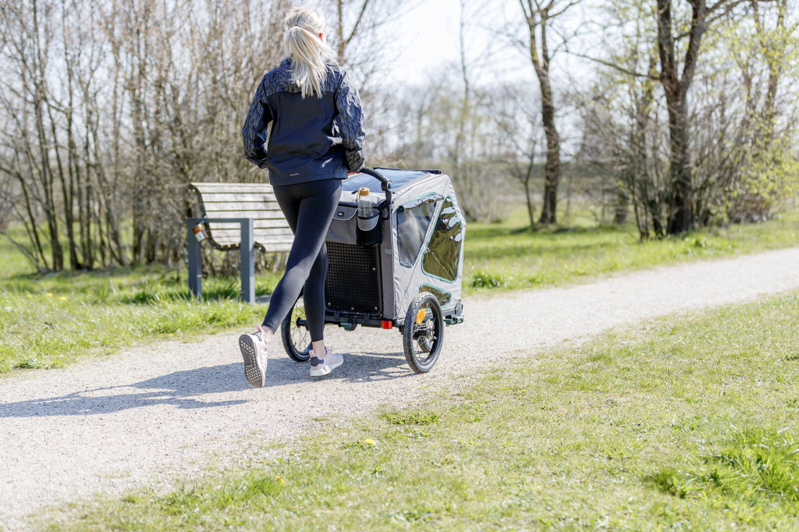 Roulotte de vélo, S: 41,5×59×78/130 cm, gris/sauge Roulotte de vélo, S: 41,5×59×78/130 cm, gris/sauge