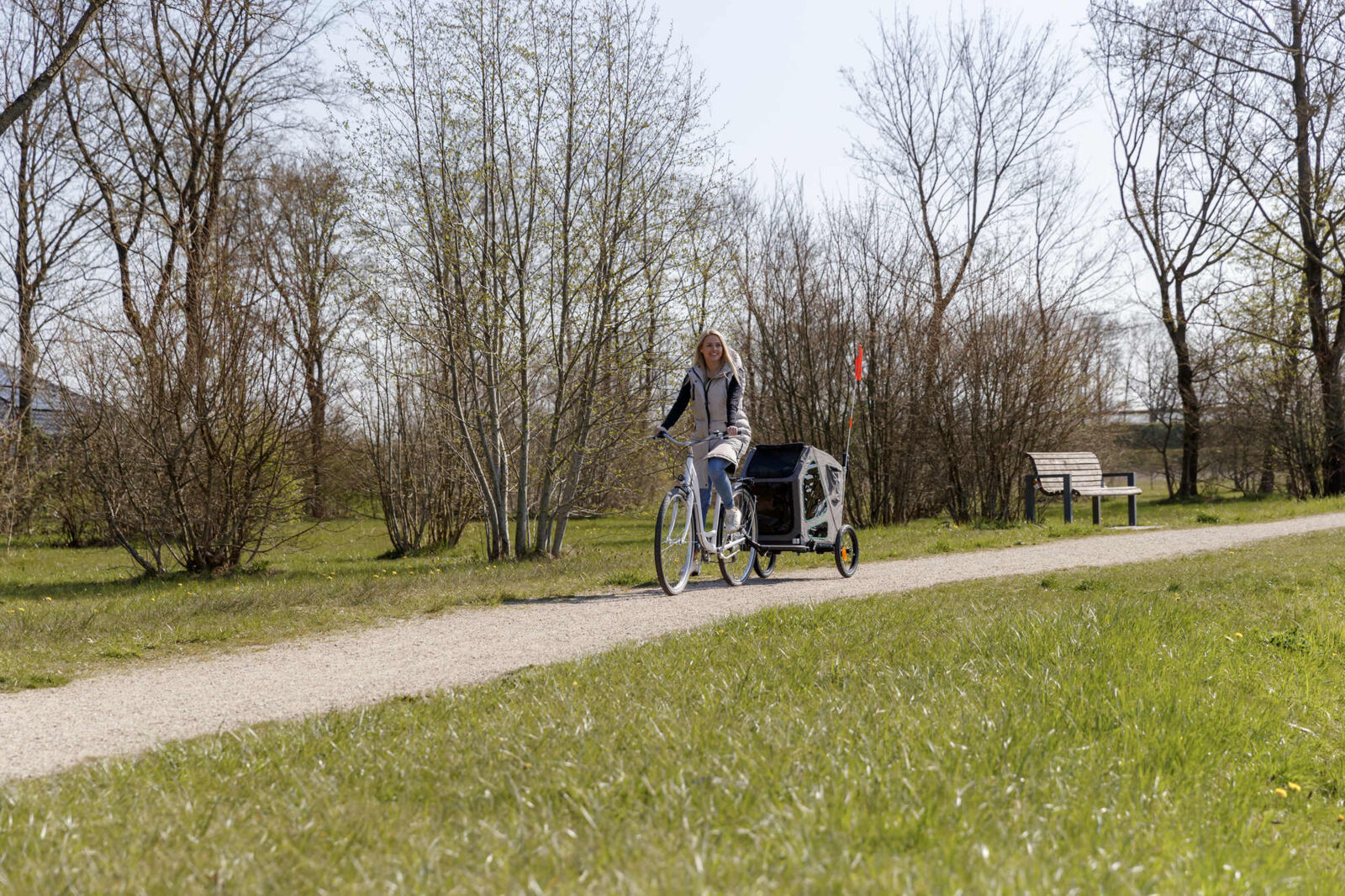 Roulotte de vélo, S: 41,5×59×78/130 cm, gris/sauge Roulotte de vélo, S: 41,5×59×78/130 cm, gris/sauge