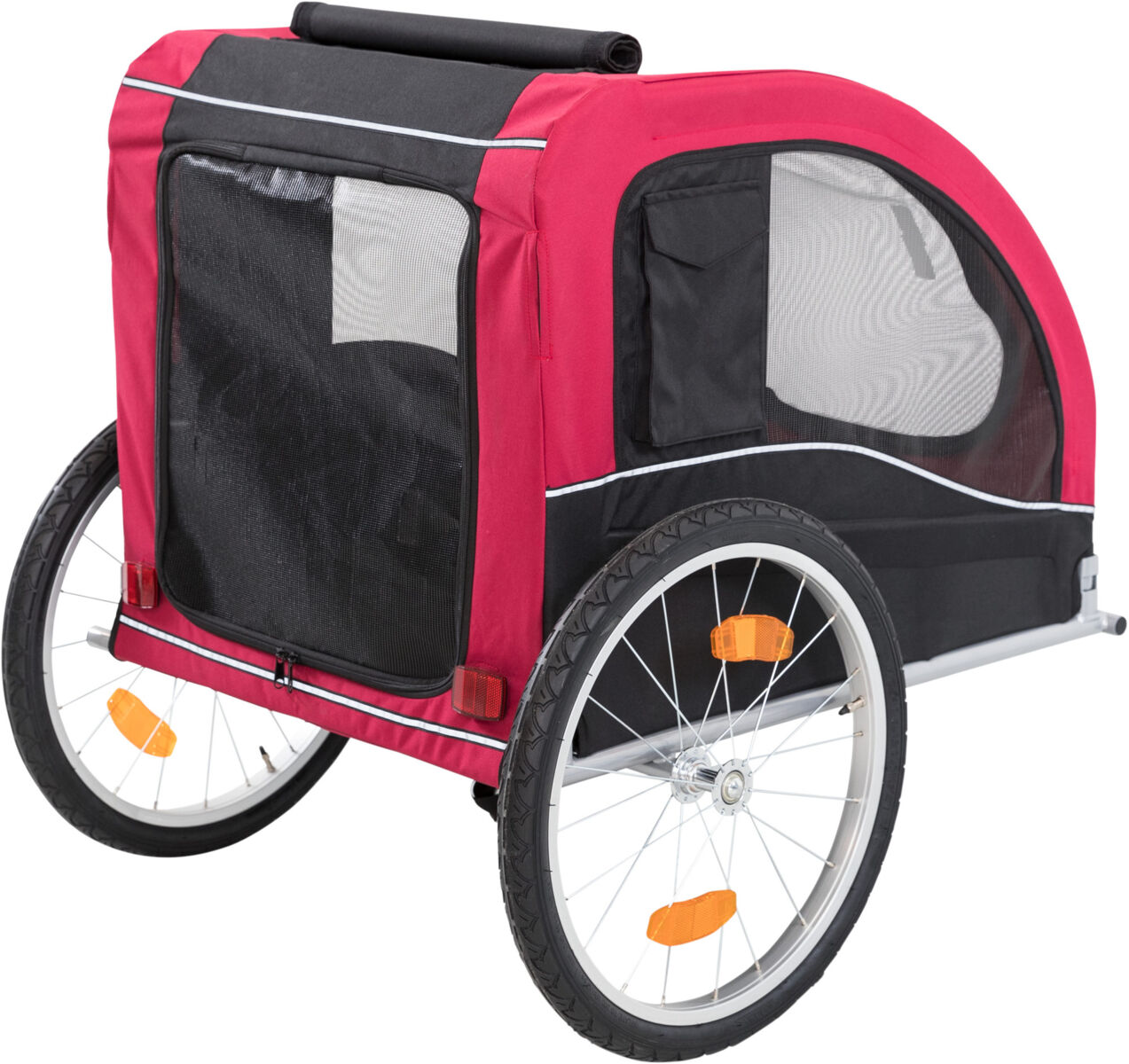 Fahrrad-Anhänger, schwarz/rot L: 75×86×80/145 cm Fahrrad-Anhänger, schwarz/rot L: 75×86×80/145 cm