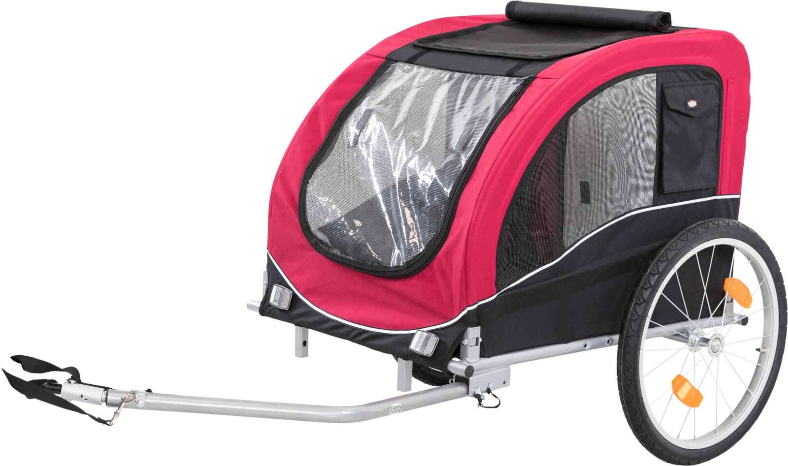 Fahrrad-Anhänger, schwarz/rot L: 75×86×80/145 cm Fahrrad-Anhänger, schwarz/rot L: 75×86×80/145 cm