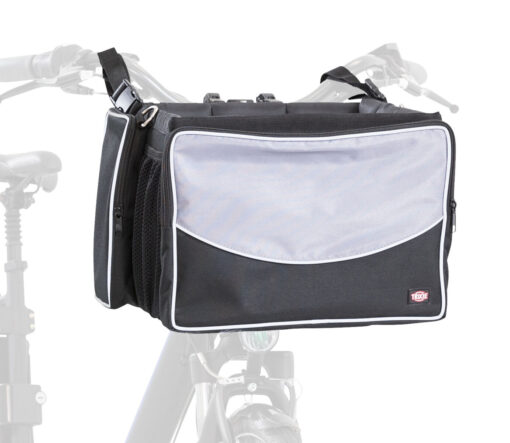 Box avant pour vélo, 41×26×26cm, noir/gris