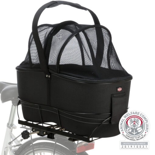 Fahrradkorb Long für breite Gepäckträger, schwarz 29×49×60 cm