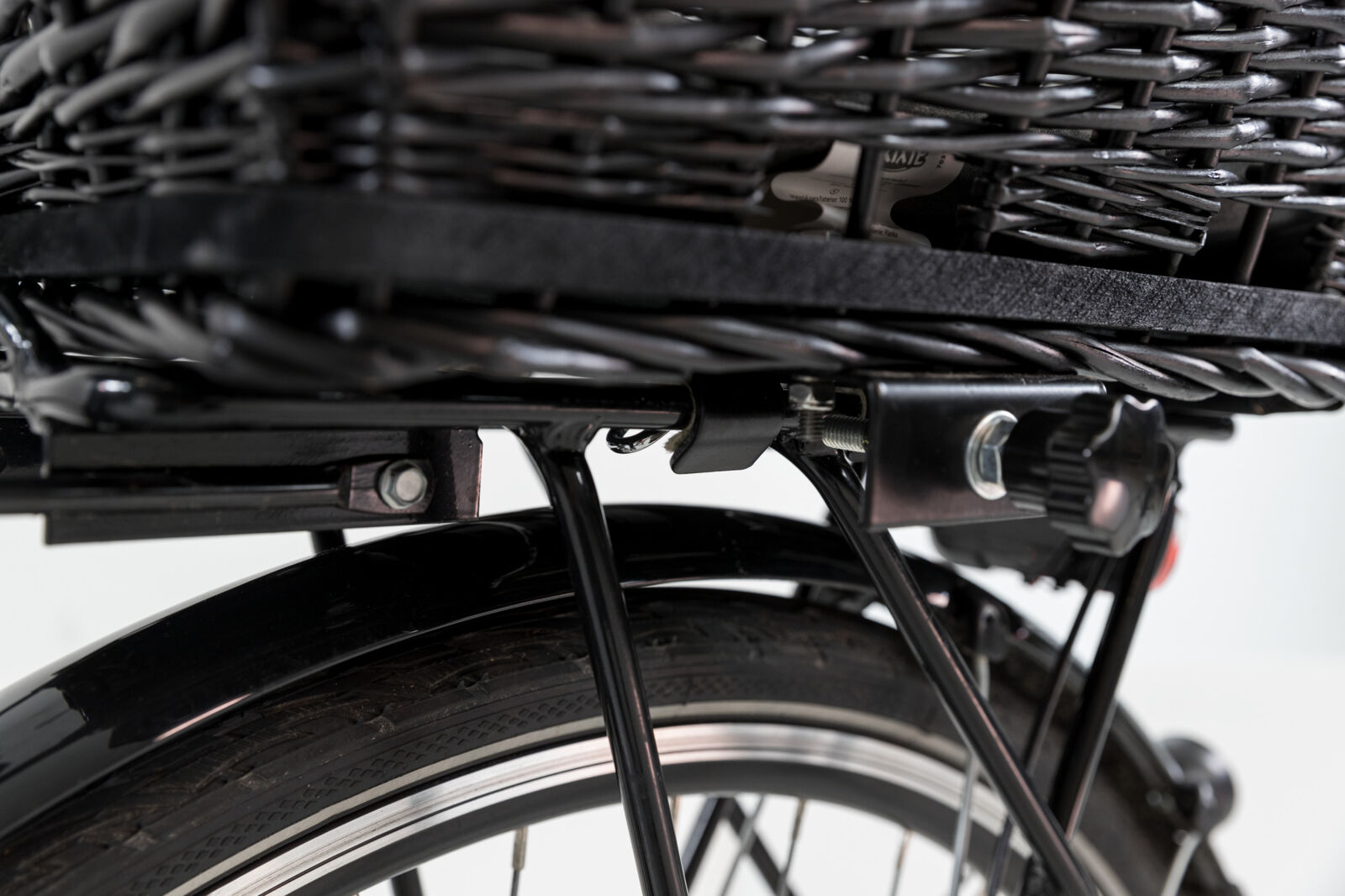 Fahrradkorb mit Gitter, für Gepäckträger, schwarz 35x49x55cm Fahrradkorb mit Gitter, für Gepäckträger, schwarz 35x49x55cm