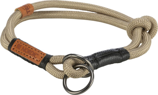 BE NORDIC Zug-Stopp-Halsband, sand/schwarz S: 35cm/ø 6 mm