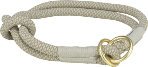 Soft Rope Zug-Stopp-Halsband, grau/hellgrau S: 35cm/ø 6mm