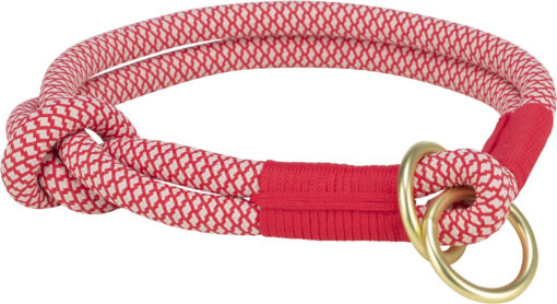 Soft Rope collier semi-étrangleur, rouge/crème M: 45cm/ø 10 mm