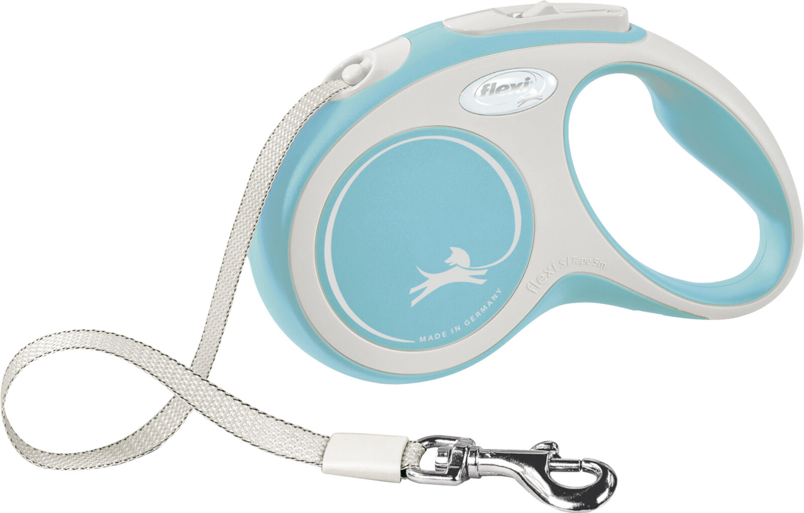 flexi New COMFORT, laisse sangle, S: 5 m, bleu clair S: 5 m flexi New COMFORT, laisse sangle, S: 5 m, bleu clair S: 5 m