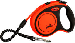 flexi XTREME, laisse sangle, S: 5 m, noir/orange