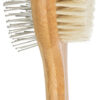 Brosse, double face, bambou/poils naturels & métal, 5×19cm