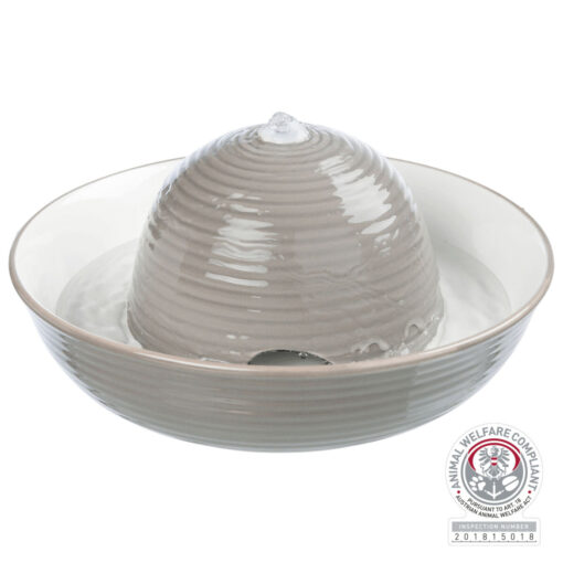 Trinkbrunnen Keramik, Vital Flow, 1,5 l, grau/weiss