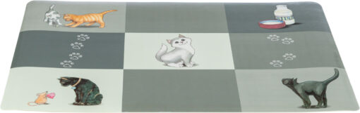 Patchwork Cat Napfunterlage, 44×28cm, grau