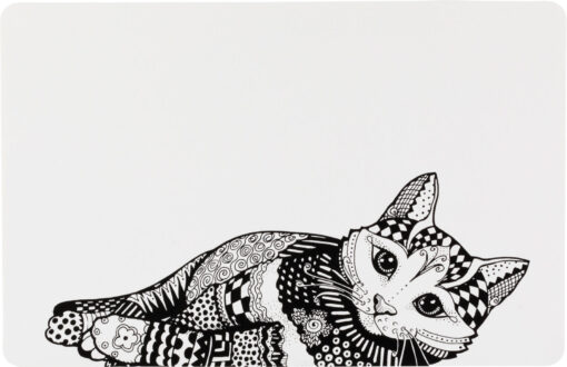 Napfunterlage Zentangle, 44×28cm, weiss/schwarz