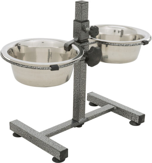 Hundebar mit 2 Edelstahlnäpfen 0.9L