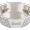 Ecuelle en acier inox avec silicone, blanc/gris
