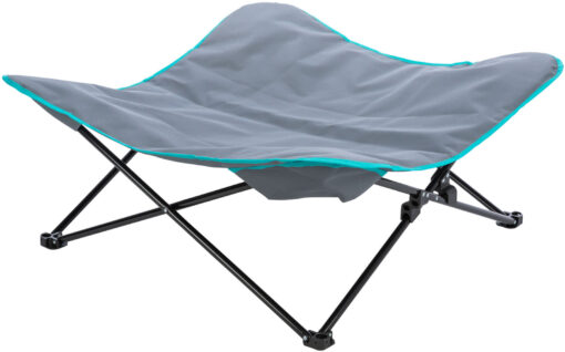 Lit de camping pour chien, gris foncé/pétrole 88×32×88cm