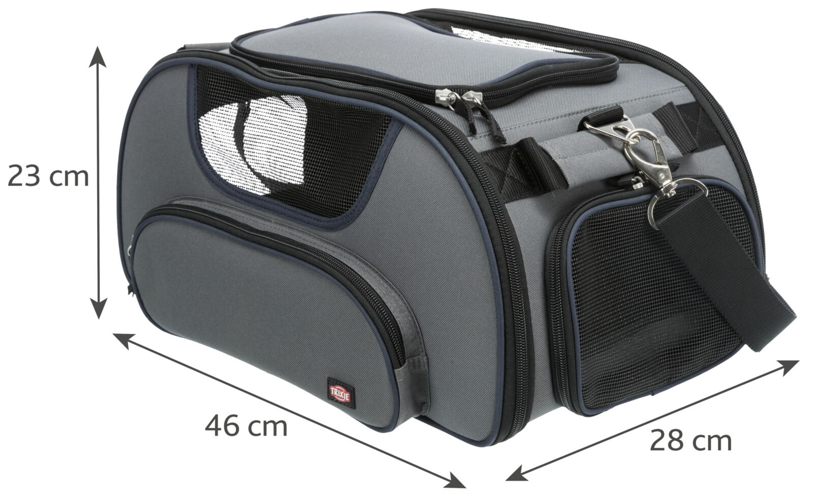 Sac pour avion Wings, 28×23×46cm, gris/bleu Sac pour avion Wings, 28×23×46cm, gris/bleu