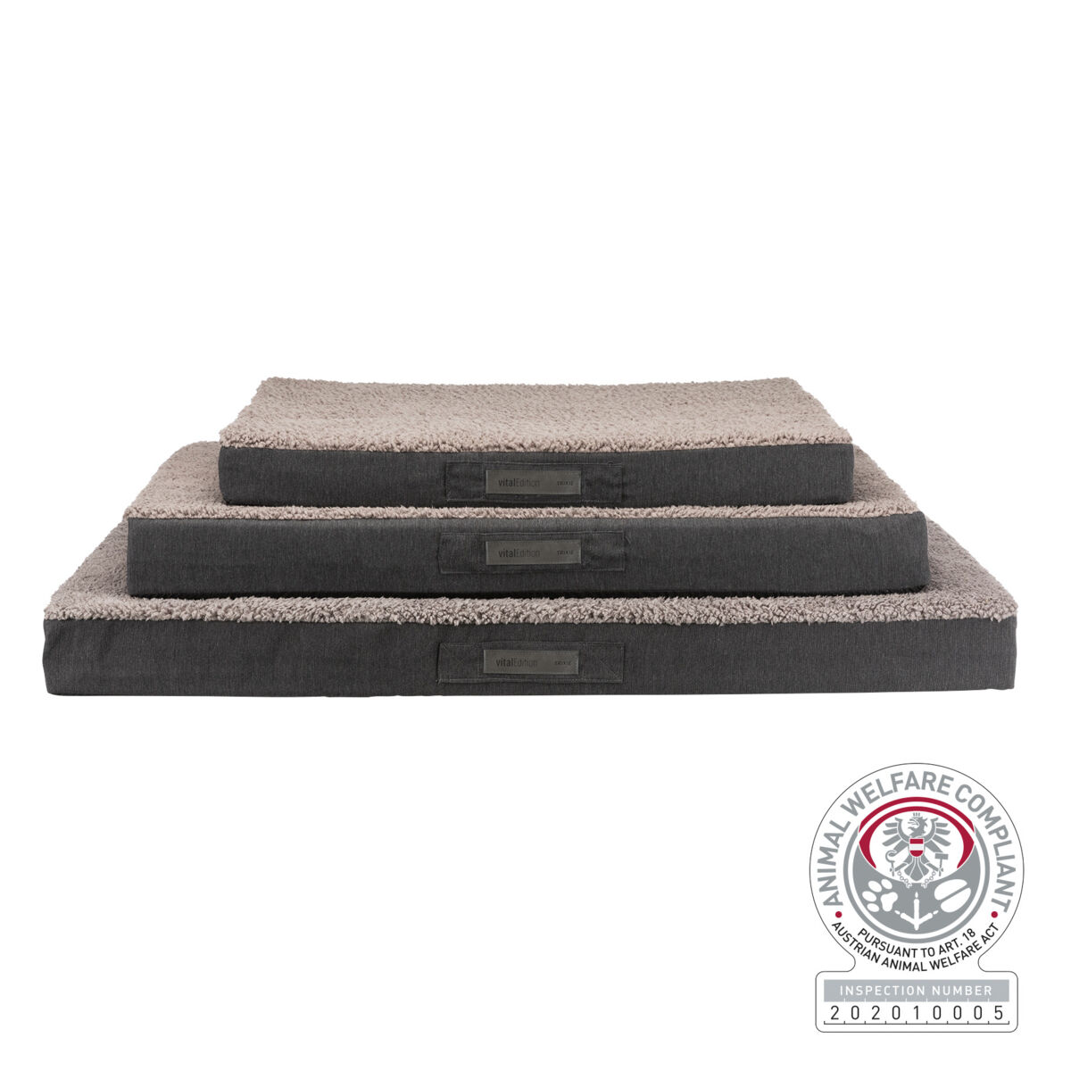Vital coussin Bendson, 120 × 72 cm, gris foncé/gris clair Vital coussin Bendson, 120 × 72 cm, gris foncé/gris clair