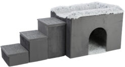Alternative view of Abri Harvey avec marches, 119×47×50cm, gris/blanc-noir