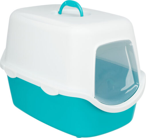 Katzentoilette Vico, türkis/creme 40x40x56cm