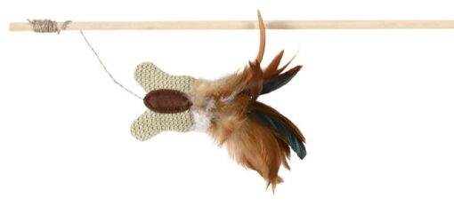 Jouet papillon av. plume et catnip 50cm