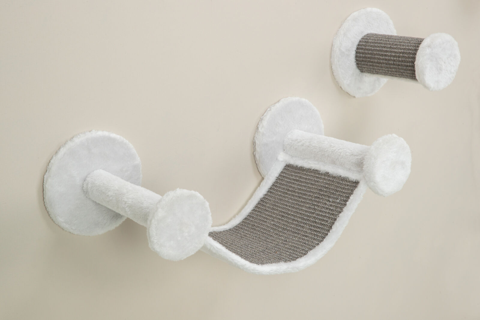 Wandset, Plüsch, 4 Teile, weiss/grau Wandset, Plüsch, 4 Teile, weiss/grau