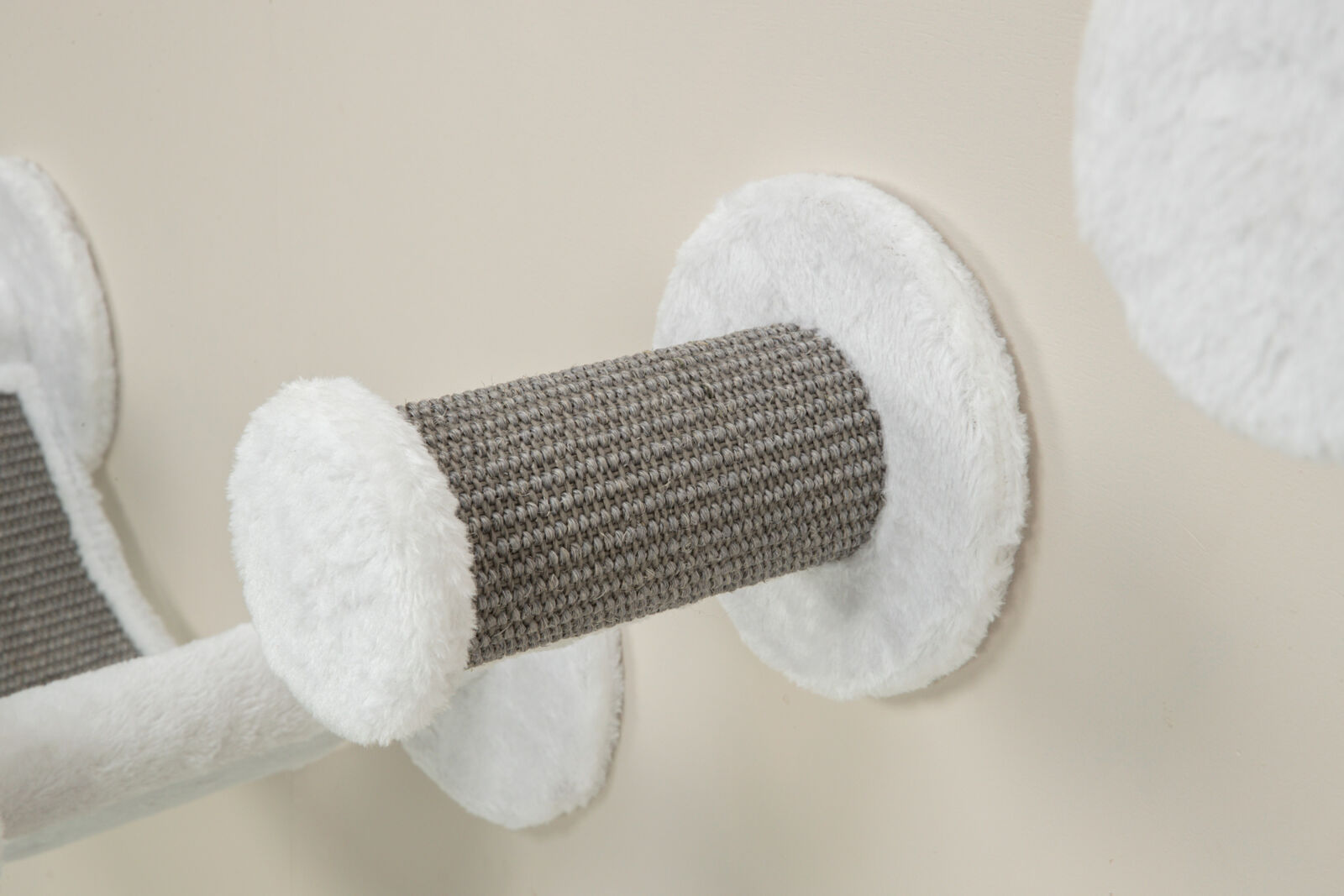 Wandset, Plüsch, 4 Teile, weiss/grau Wandset, Plüsch, 4 Teile, weiss/grau