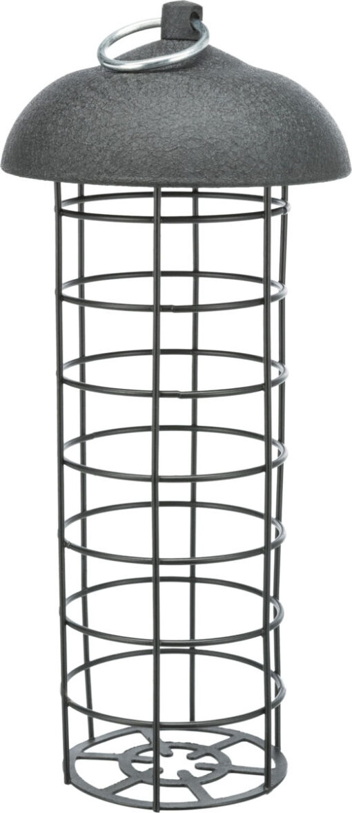 Mangeoire boule de graisse/toit, métal/plastique, noir ø 10×21 cm