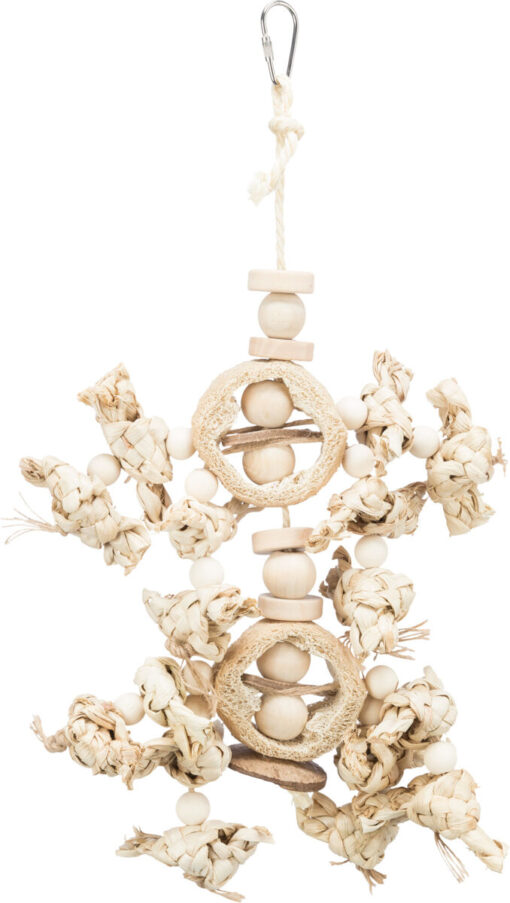 Jouet naturel, feuilles de bananier/bois/luffa, 42 cm