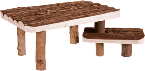 Unterstand mit Treppe, Naturholz 37x28x17cm
