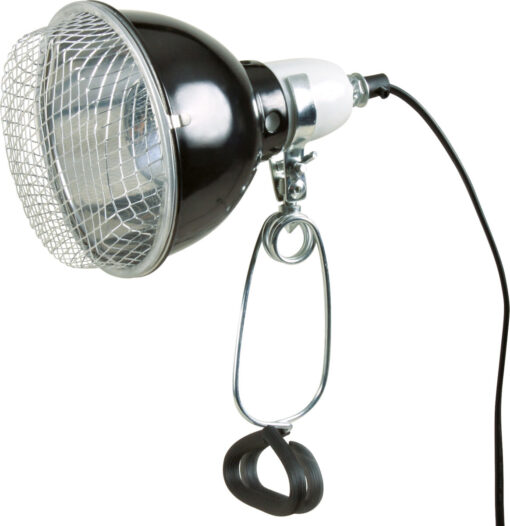 Klemmlampe, schwarz mit Schutzgitter, ø14cm -75W