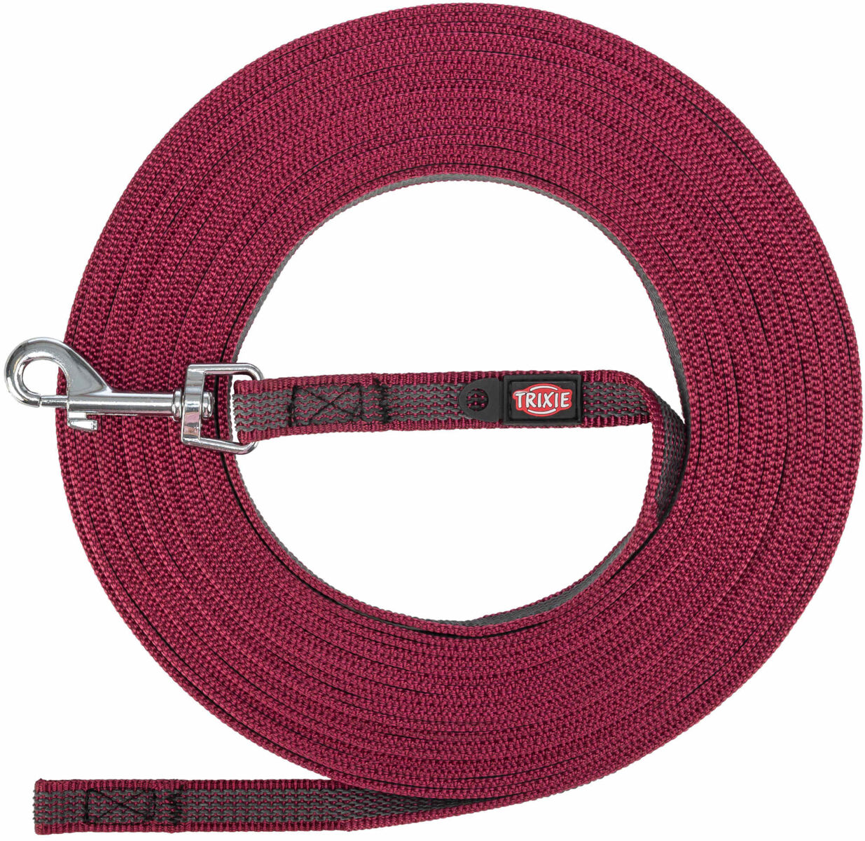 Laisse à pister, caoutchoutée, sangria S-M: 10 m/15 mm Laisse à pister, caoutchoutée, sangria S-M: 10 m/15 mm