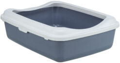 Katzentoilette Classic, mit Rand, 37×15×48cm, lila/weiss