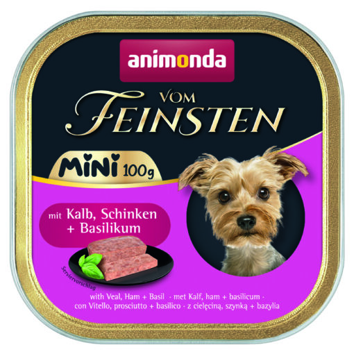Animonda, Hund, V. Feinsten Mini,Kalb, Schinken+Basilikum 100g / VE 32