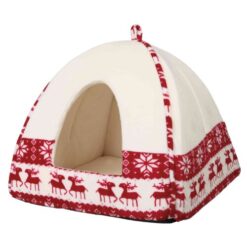 Xmas Abri douillet Santa, 38×35×38cm, rouge/crème