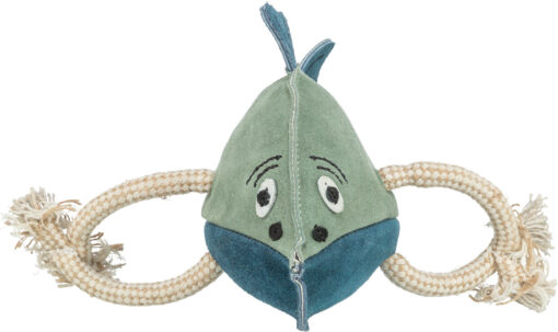 Poisson sur corde, en cuir/corde, 28cm