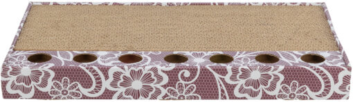 Griffoir carton avec balles, catnip, vieux rose 48×5×25 cm