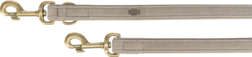 Pure V-Leine, Leder, hellgrau S-M: 2 m/15 mm