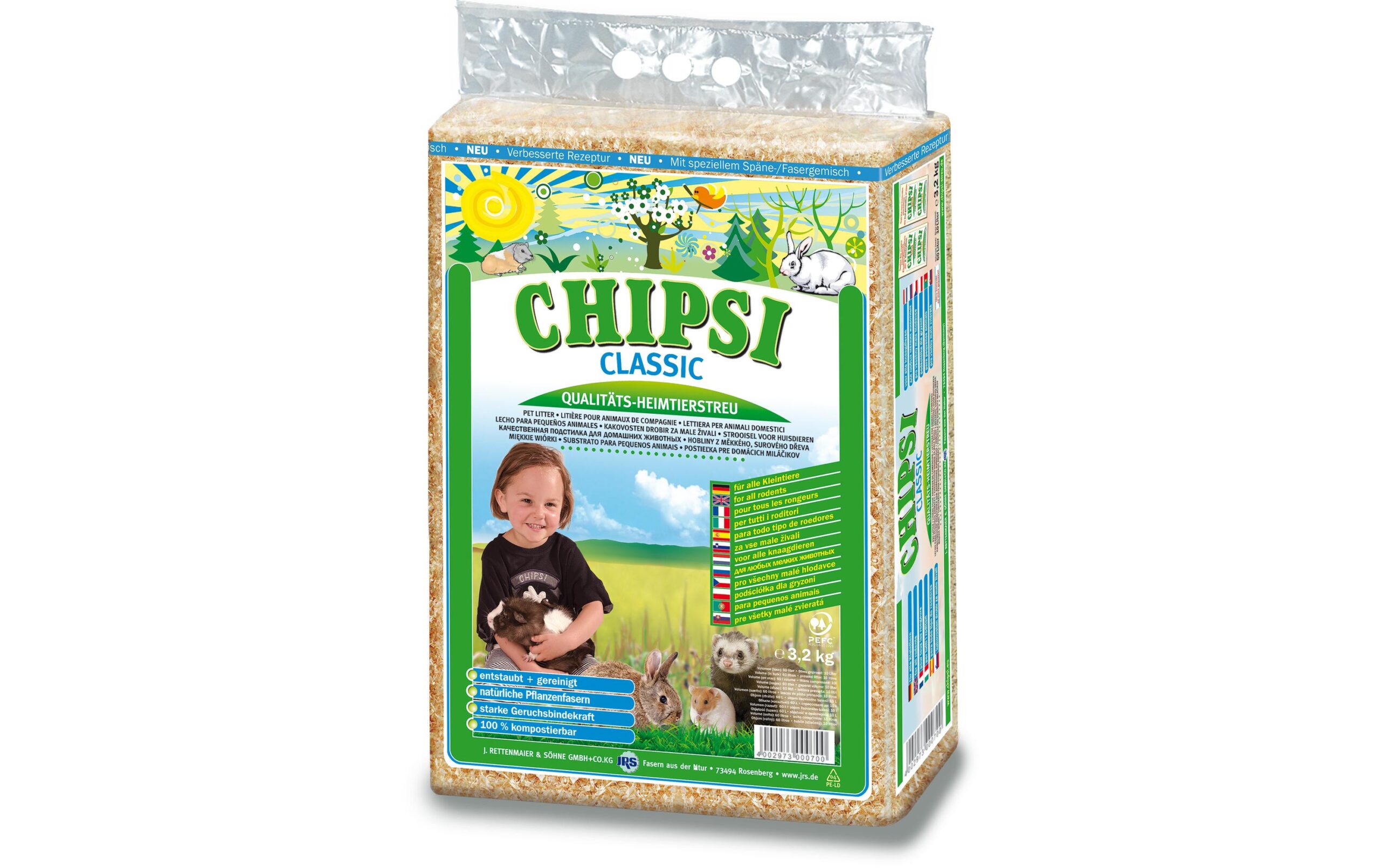 CHIPSI-Classic copeaux de bois litière p. petits animaux 60L/3,2kg CHIPSI-Classic copeaux de bois litière p. petits animaux 60L/3,2kg