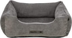 Lit Vital Lennox, chenille, carré, 120×80cm, gris
