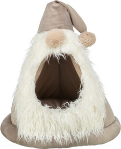 Alternative view of Xmas abri lutin, rond, aspect velours, ø 45×47cm, beige