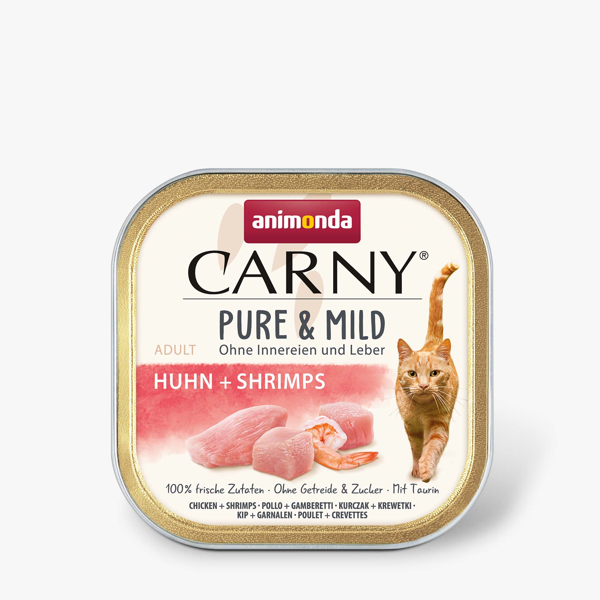 Animonda, Katze Ad. Carny Pure+Mild Huhn+Shrimps MHD 02/26 100g / VE 32 Animonda, Katze Ad. Carny Pure+Mild Huhn+Shrimps MHD 02/26 100g / VE 32