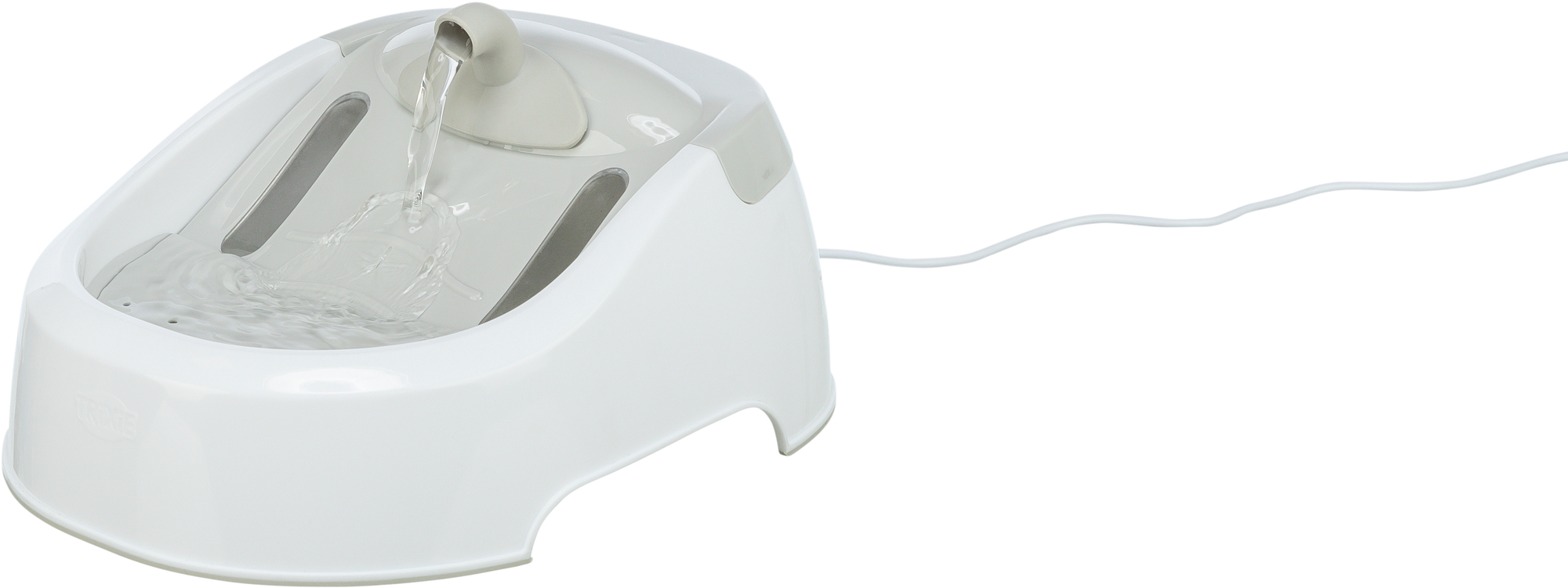 Trinkbrunnen Duo Stream, Kunststoff, weiss/grau 1 l/20×12×23cm Trinkbrunnen Duo Stream, Kunststoff, weiss/grau 1 l/20×12×23cm